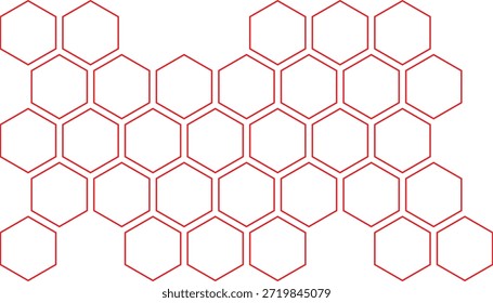 simple red outline honeycomb design art for banner poster background.