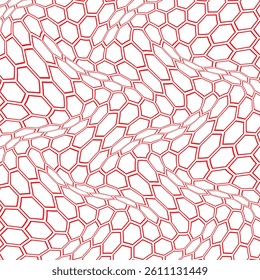 simple red outline polygon wave pattern design.