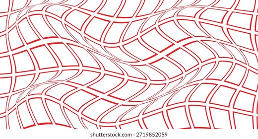 Patrón de onda cuadrada de contorno rojo simple para fondo de póster de Anuncio.