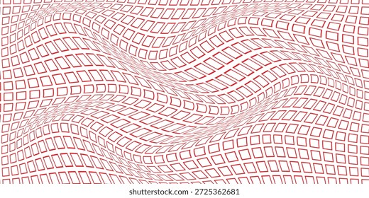 Patrón de onda cuadrada de contorno rojo simple para fondo de póster de Anuncio.