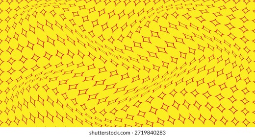 Simple arte de patrón de onda de estrella de contorno rojo para fondo de póster de Anuncio.