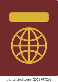 Simple Red Passport Without Text for Travel Around the World