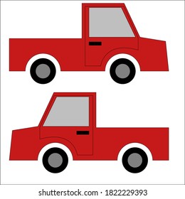 Ilustración simple del coche de recogida roja