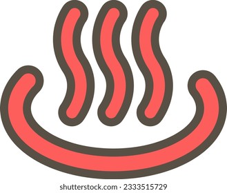 Simple red pictogram of hot spring