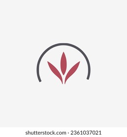 simple red plant nature eco logo vector illustration template design