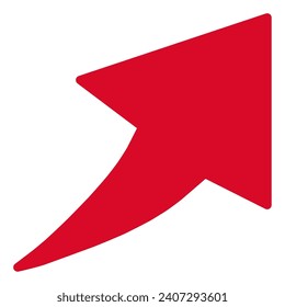 Simple red, prominent arrow icon pointing to the upper right