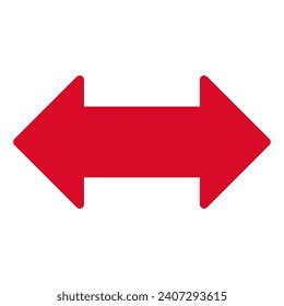 Simple, red, prominent, bi-directional arrow icon