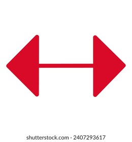 Simple, red, prominent, bi-directional arrow icon