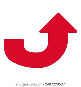 Simple red, prominent, upward-pointing arrow icon