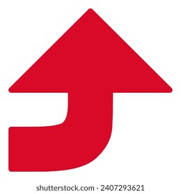 Sencillo icono de flecha roja, prominente y apuntando hacia arriba