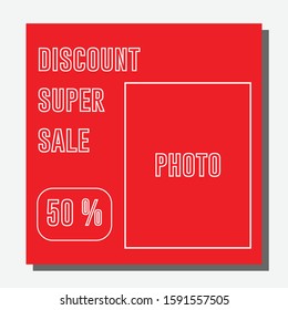 Simple Red Promotional Banner ads Template Design