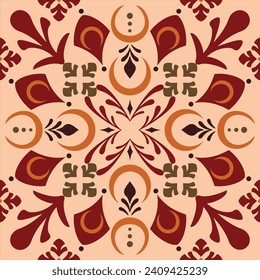 Simple Red Rangoli Pattern Design