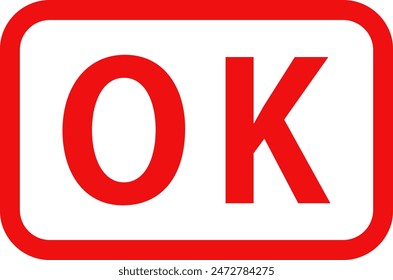 A simple red rectangle stamp saying "OK"