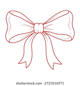 simple red ribbon hand drawing