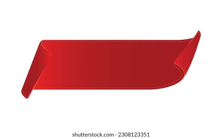 Sencilla cinta roja aislada sobre fondo blanco. Ilustración vectorial.