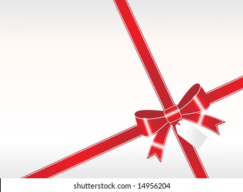 a simple red ribbon with tag on white background, wallpaper