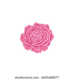 Simple red  rose vector  on white background.