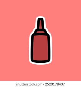 Ilustração de garrafa de molho vermelho simples