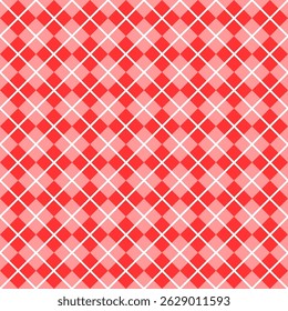 Padrão simples de argilo sem costura vermelho com linhas brancas.