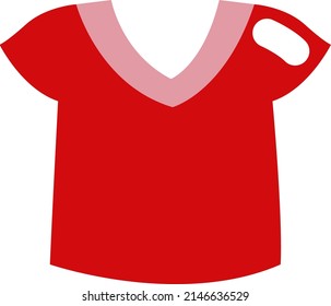 Simple red shirt, illustration, vector on a white background.