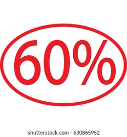 Simple red sixty percent sign