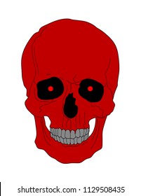 Simple Red Skull Illustration