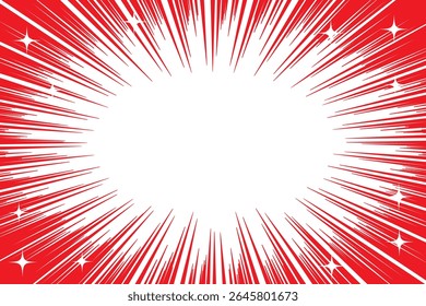 Simple red and sparkling concentrated lines background material