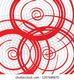 simple red spiral circles isolated on white vector background design element