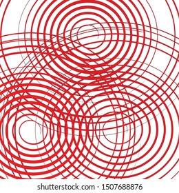simple red spiral circles isolated on white vector background design element