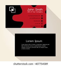 simple red spot black business card design eps10