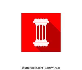 simple red square pillar logo icon
