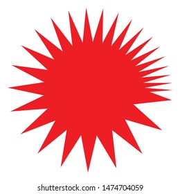simple red star icon symbol sign isolated on white vector design element random shape explosion for web and print 