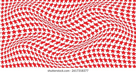 
simple red star wave pattern art.