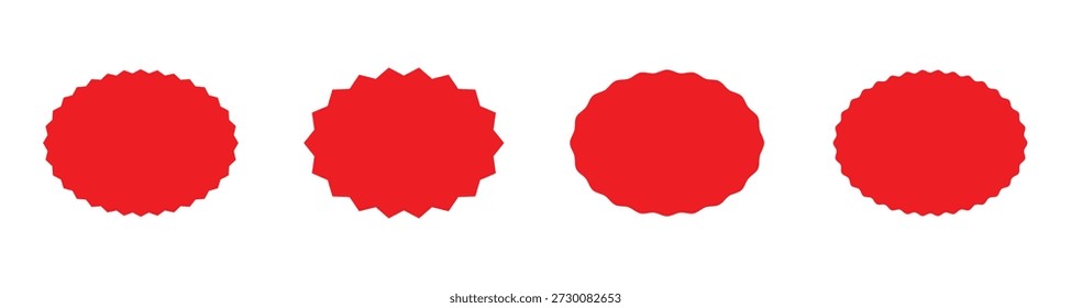 Simple red starburst icon vector EPS. Minimal red starburst icon in EPS format. Suitable for labels, UI elements, icons, and graphic templates. Illustration on white background. Vector illustration.