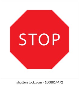 Simple señal de paro rojo. Icono STOP. ilustración vectorial
