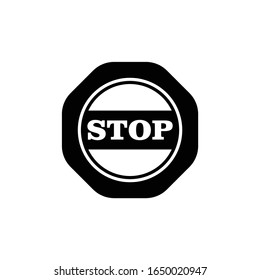 Simple red stop roadsign symbol or icon vector illustration
