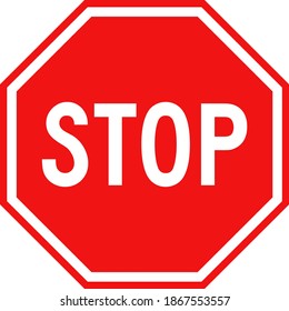 Simple red stop roadsign symbol or icon vector illustration
