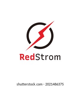 DISEÑO SIMPLE DE LOGOTIPO DE TORMENTA ROJA