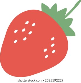 Simple red strawberry illustration material