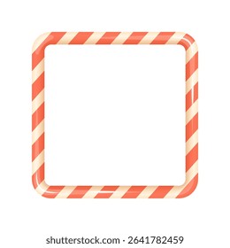 Simple red striped candy cane frame for Christmas templates