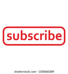 Simple red subscribe button with rounded square template. New subscribe button. Vector in eps 10