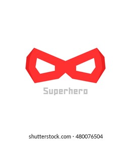 simple red superhero mask icon. concept of mascot, mystery, winner, comic book person, worthy, mythology, disguise. flat style trend modern logotype design vector illustration on white background