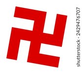 Simple red swastika icon. Vector.