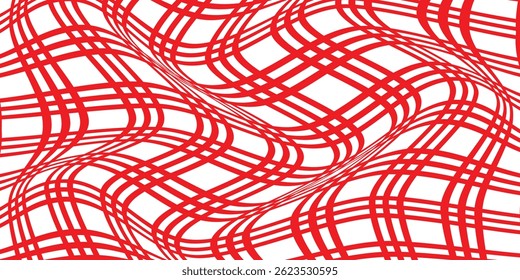 
simple red three line plaid wave pattern.