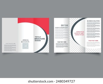 Simple red trifold brochure. Creative and Professional tri fold brochure vector design.