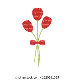 Simple Red Tulip Design Background 
