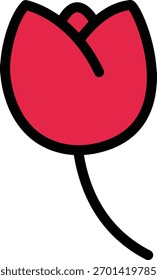 Una simple ilustración de flor de tulipán rojo
