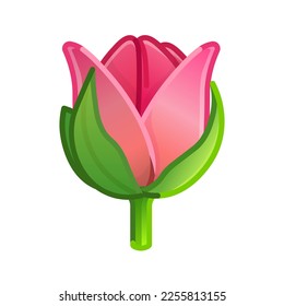 Tulipán rojo simple Tamaño grande de la flor emoji