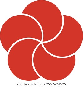 Simple red twisted plum blossom icon