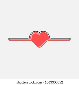 Simple Red Vector Heart Line